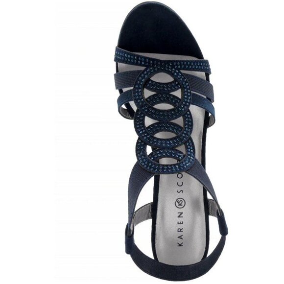 Karen Scott Womens Open Toe Ankle Strap Wedge Sandals - Picture 3 of 3